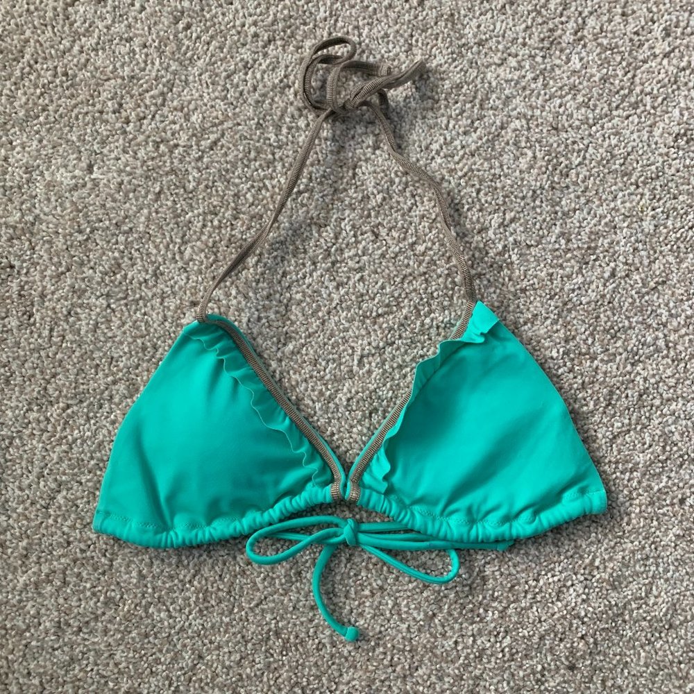 Victoria's Secret Tiffany Blue Ruffle String Bikini S - Gem
